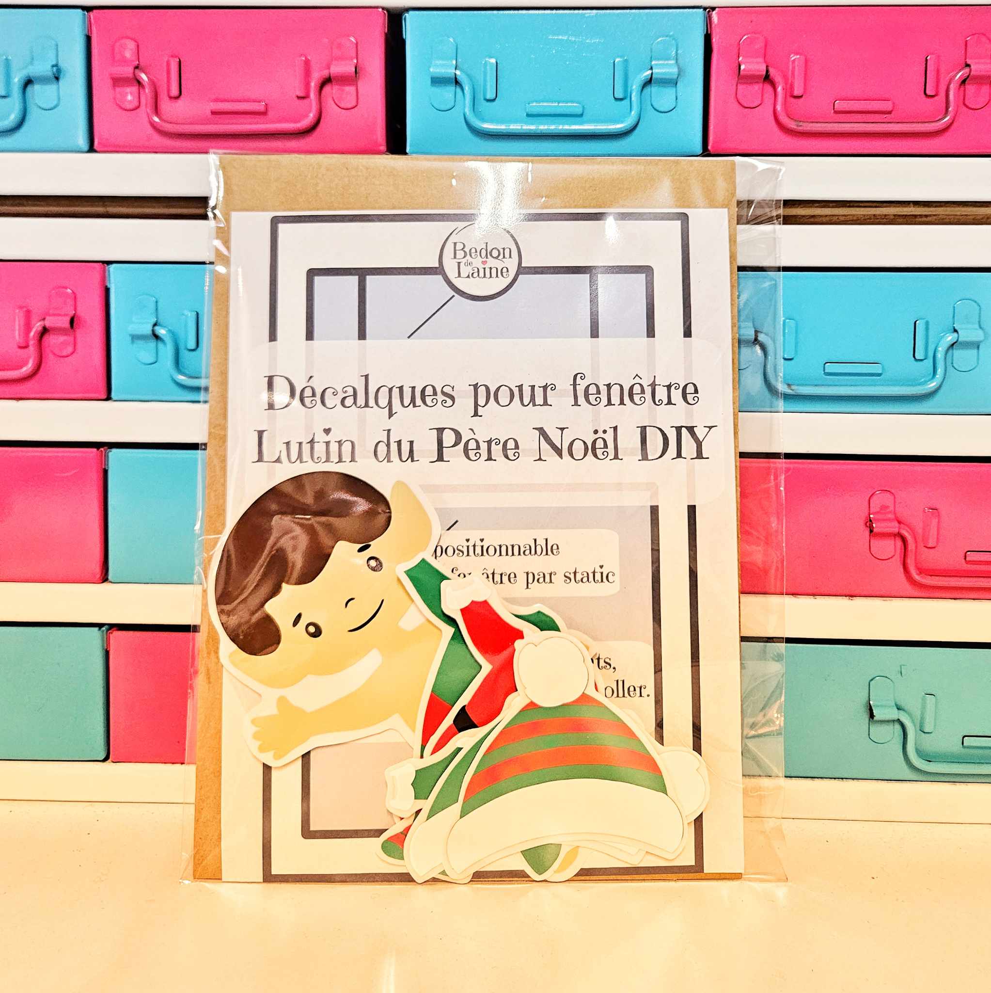 Décalques pour fenêtres DIY - Lutin de Noël