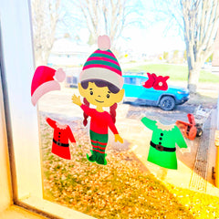 Décalques pour fenêtres DIY - Lutin de Noël